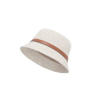 Loewe Beige Patterned Hat with Tan Accent